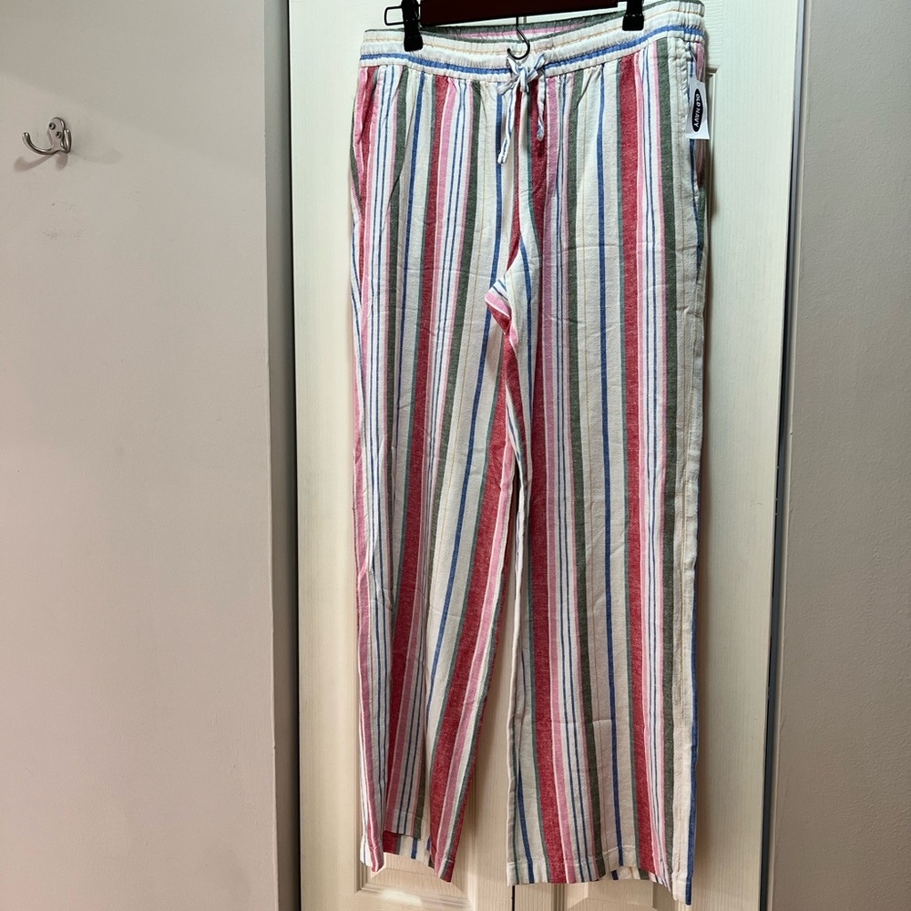 Med Old Navy linen blend wide-leg pull on pants